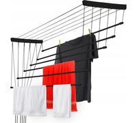 Séchoir à linge - Séchoir suspendu au plafond - 6 barres - 110 cm - Pour salle de bain/intérieur - Robuste et peu encombrant