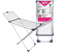 Gimi Étendoir à linge Tempo 100% aluminium 20 m d'étendage avec roues et extensions