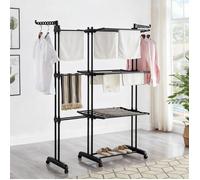 Séchoir à Linge, Tour de Séchage, Étendoir Vertical 3 Niveaux, Sèche-Linge pour Balcon, Étendoir à Linge Pliable
