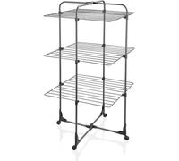 Séchoir à Linge Tour Leifheit Classic Tower 270 Black, 27 m d'étendage, 3 Niveaux, Pliable, Noir
