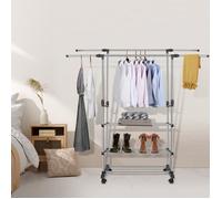 Séchoir à linge vertical et extensible - JEOBEST - 78*42*(70-150)cm - Inox - Montage facile