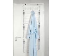 Wenko Séchoir à linge suspendu 63010800 – Métal blanc H142 cm, 6 crochets, 3 ailes ajustables
