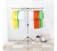 Séchoir à vêtements pliable, portant à vêtements simple monté au sol, étendoir de voyage pliable, étendoir de séchage de type T en acier inoxydable (L165 x H95)