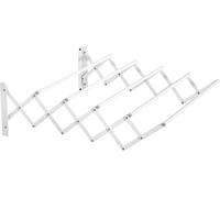Séchoir mural 57,5 cm, séchoir à linge peu encombrant pour l'intérieur et l'extérieur, en métal blanc, 63,5 x 60 x 20 cm, 63,50 cm