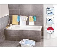 Séchoir Mural Leifheit Rollfix 210 Longline, 21 m d'étendage, 5 fils 4,20m, Intérieur/Extérieur, Blanc