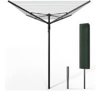 Séchoir parapluie extérieur - RUSSBOY - Grande capacité 50m - Rotatif 4 bras - Réglable en hauteur - Pliable