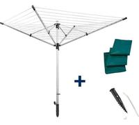 Séchoir Parapluie Leifheit LinoLift 600 QuickStart, 60m Étendage, Hauteur Réglable 85-180cm, Avec Housse et Douille de Fixation, Gris