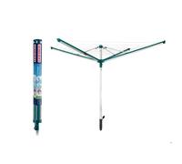 Séchoir parapluie Leifheit Linomatic 500 Deluxe 82013, étendoir jardin avec douille , fils rétractables et 50 m d'étendage, vert