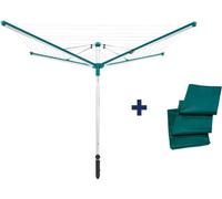 Séchoir Parapluie Leifheit Linomatic 500 Deluxe Cover, 50m Étendage, Fils Rétractables, Housse, Vert
