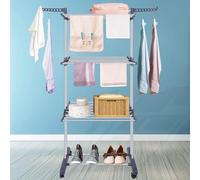Séchoir pliable en acier inoxydable, 4 étages, gris, pour l'intérieur
