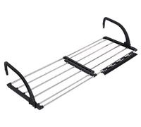 Séchoir pliant pour radiateur - Gris - Inox - 59 x 38 x 19 cm - Avec pinces à chaussettes amovibles - Pour salle de bain, balcon et couloir