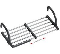 Séchoir radiateur extensible - 51 à 95 cm - Inox - Pliable - Support à chaussettes amovible
