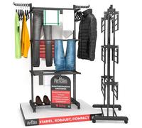 Séchoir vertical pliable - 4 niveaux - Tiges en inox - Gris - 128 x 49 x 173 cm