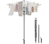 Séchoir XXL pour le jardin, réglable en hauteur, avec 30 m de corde à linge pour 3 charges de linge