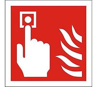 Seco Lot de 5 pictogrammes « Fire Point & Fire », 100 mm x 100 mm - Vinyle autocollant