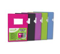 Seco Pochette coin A4 semi rigide avec porte étiquette - Lot de 5 - Assortis
