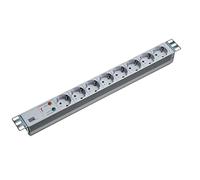 Bachmann Multiprise Secomp 19.07.1192 – 8 prises 1U 19" cordon 2 m sans interrupteur – Argent