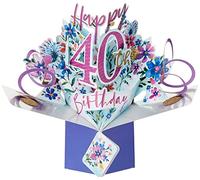 Second Nature Carte de vœux pop-up 3D Happy 40th Birthday