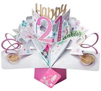 Second Nature Carte de vœux pop-up 3D pour 21e anniversaire