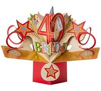 Second Nature Pop Ups Carte d'anniversaire 40ème (40th)