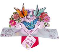 Second Nature Pop Ups Carte pop-up d'anniversaire avec inscription "Superbe anniversaire" et papillons