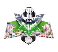 Second Nature Pop Ups POP231 Carte d'anniversaire Coupe du monde de football ouverte : 210 x 250 mm (environ) / fermée : 170 x 120 mm