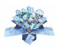 Second Nature POP208 Carte pop-up Motif floral bleu