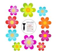 Secopad Autocollants Antidérapants Pour Douche, Fleurs, 10 Pièces | Grands tapis antidérapants originaux, matériau PEVA confortable, adhésif puissant, facile à utiliser, pour baignoires