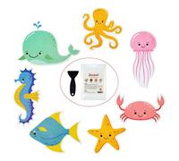 Secopad Lot de 14 grands autocollants antidérapants pour baignoire, douche et baignoire avec grattoir de qualité supérieure
