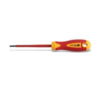 SECOTEC® VDE Tournevis Plat d'Électricien Tournevis pour Via à Fente 4 x 100 mm - Manche ergonomique - magnétique