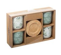 Secret de Gourmet Coffret cadeau de 4 tasses en grès vert - 13 cl