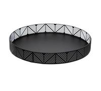 Secret de Gourmet - Corbeille Plateau en métal Noir Frise D 30 cm