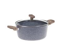 Secret de Gourmet - Faitout avec couvercle D 24 cm en Aluminium Forgé aspect pierre Ligne Nature Tous feux