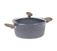 Secret de Gourmet - Faitout avec couvercle D 28 cm en Aluminium Forgé aspect pierre Ligne Nature Tous feux