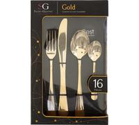 Secret de Gourmet Lot de 16 couverts en acier inoxydable - Or