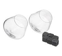SG Secret de Gourmet - Lot de 2 Verres à Whisky + Pierres en Verre, Ronde, Réutilisable, Pour Maison