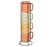 Secret de Gourmet - Lot de 4 Mugs sur Rack "Relax" 34cl Multicolore