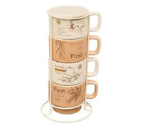 Secret de Gourmet - Lot de 4 Mugs sur Rack "Wellness" 22cl Multicolore