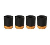 Atmosphera Lot de 4 Tasses à Espresso en Bambou Noir 12 cl