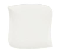 Secret de Gourmet - Lot de 6 Assiettes à Dessert Carrées Vague 22cm Blanc