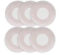Secret de Gourmet - Lot de 6 Assiettes à Dessert Porcelaine Lunis 19cm Rouge