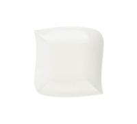 Secret de Gourmet - Lot de 6 Assiettes Creuses Carrées Vague 21cm Blanc