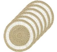 Secret de Gourmet - Lot de 6 sets de table rond en roseau tressé - Diam 38 cm - Beige - SPRING WATER Beige G