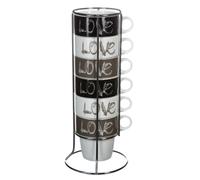 Ensemble de 6 tasses à café Secret de Gourmet Love Avec support 260 ml