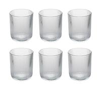 Secret de Gourmet - Lot de 6 Verres Bas Strie "Ema" 25cl Transparent