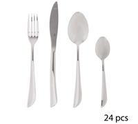 Secret de Gourmet – Ménagère Serrat 24 pièces – Acier inoxydable – 27,5 x 17 cm