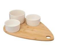 Secret de Gourmet - Service Apéritif 4 Pièces "Bambou" 35cm Blanc Blanc G