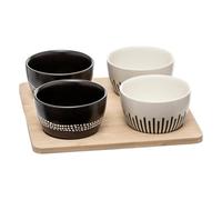 Secret de Gourmet - Service Apéritif 5 Pièces "Ethnique" 23cm Noir & Blanc