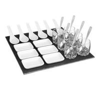 Secret de Gourmet - Set Apéritif 25 pièces Carré "Ardoise" 30cm Blanc Blanc G