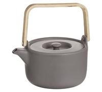 Secret de Gourmet - Théière Nature Taupe en céramique Anse en Bambou contenance 80 cl